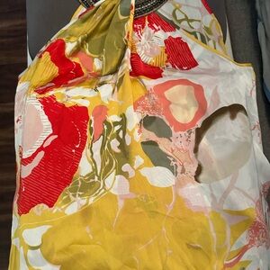 Vibrant Abstract Print Halter Top